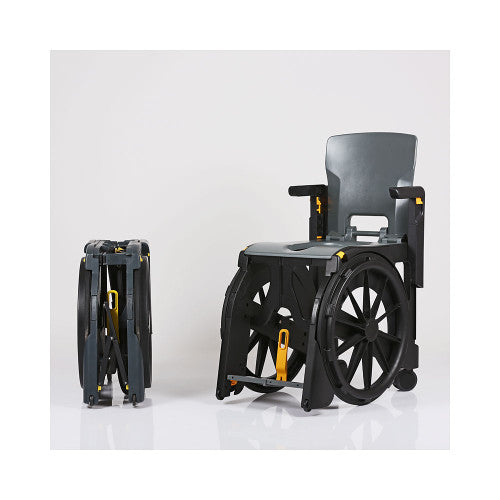 Seatara Wheelable Folding Shower Commode Chair with Travel Carry