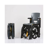 Seatara Wheelable Folding Shower Commode Chair with Travel Carry Case