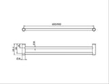 Calibre Mecca 25mm Double Towel Grab Rail