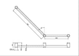 Calibre Mecca 32mm Ambulant Toilet Grab Rail 45 Degree