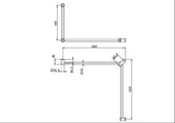 Calibre Mecca 32mm DDA Toilet Grab Rail Set 90 Degree Continuous