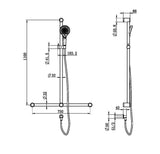 Calibre Mecca 32mm T Bar Grab Rail And Adjustable Shower Set