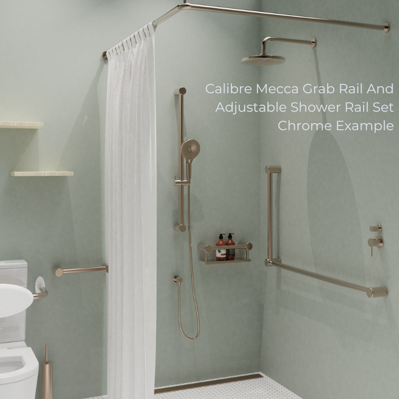 Calibre Mecca 25mm Grab Rail And Adjustable Shower Rail Set