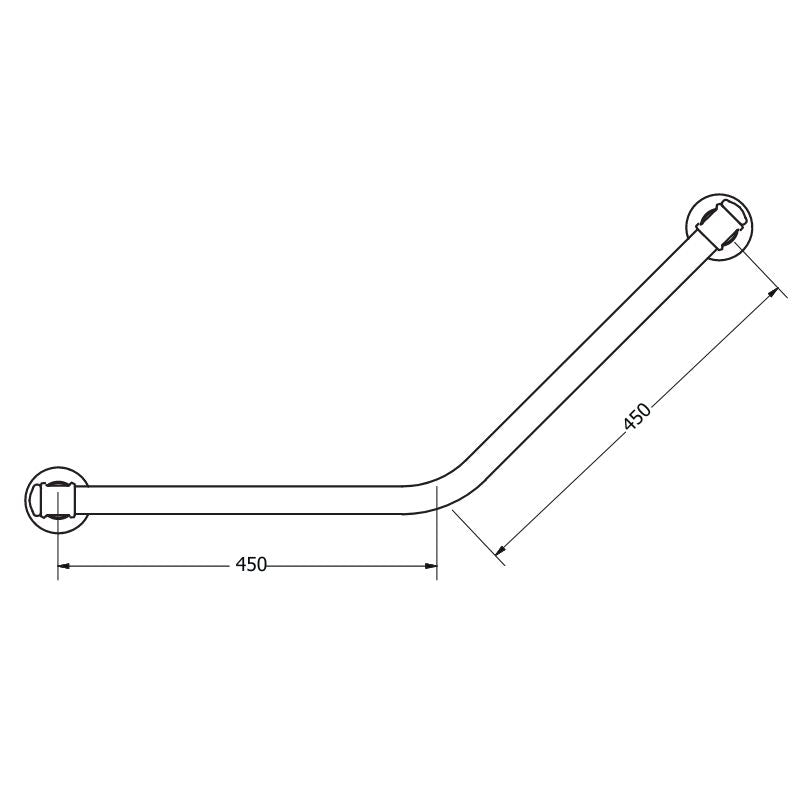 Glance York 32mm Ambulant Angled 45 Degree