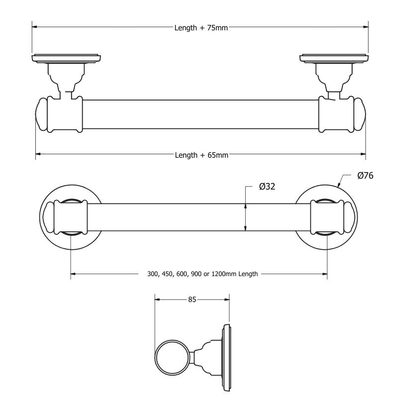 Glance York 32mm Grab Rail