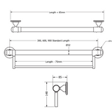 Glance York 32mm Grab Rail With Towel Holder