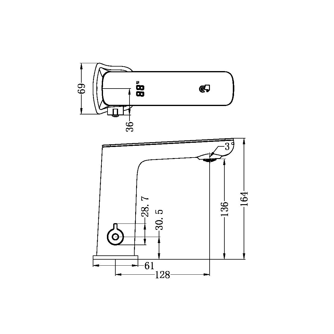 Nero Claudia Sensor Mixer with White Top Display