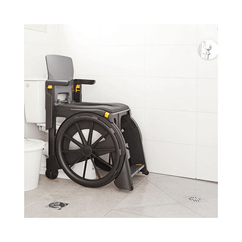 Seatara Wheelable Folding Shower Commode Chair with Travel Carry